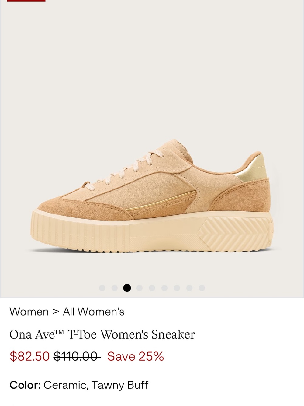 Sorel Women's Beige/Tan and Gold Suede Platform Sneakers - Picture 10 of 12